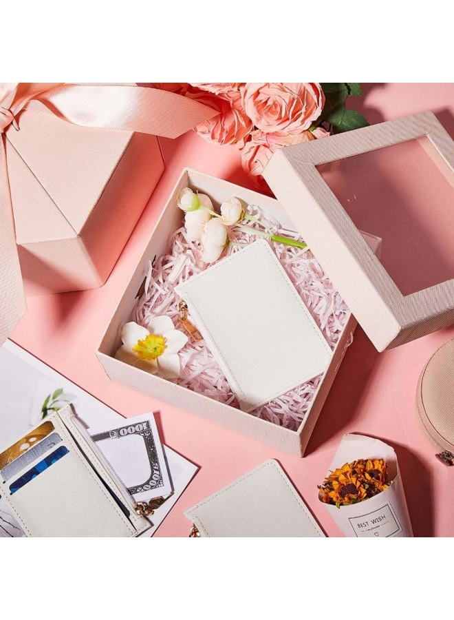 Abbylike 36 Pcs Wallet Bulk Men Slim Minimalist Leather Wallet Card Holder Front Pocket RFID Blocking Wallet with Zipper for Men and Women DIY Church Gift(White) - Image 3