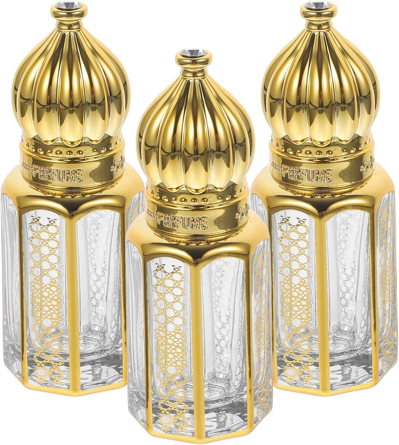 GALPADA 3pcs 3ml Glass Essential Oil Dropper Bottles, Empty Refillable Perfume Dispenser Containers for Travel and Aromatherapy - Image 1