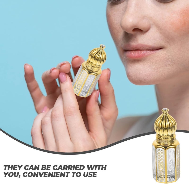 GALPADA 3pcs 3ml Glass Essential Oil Dropper Bottles, Empty Refillable Perfume Dispenser Containers for Travel and Aromatherapy - Image 2