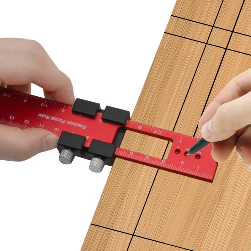 Set of 3 Woodworking Scriber Positioning Scribing Gauge Ruler Aluminum Alloy Measuring Tool with Metric and Imperial Scales for Carpenter - Image 5