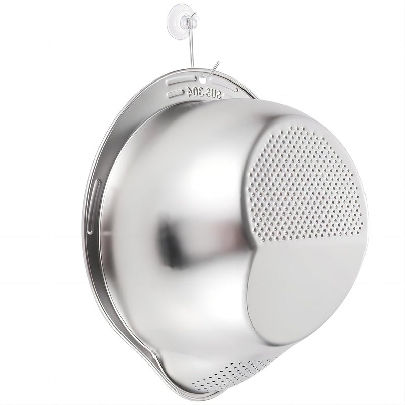 ONTRIP Ontrip Stainless Steel 304 Food Grade 3-in-1 Bowls Vegetables Rice Washer with Side Drain Bowls Colander Strainer Basket Ideal for Kitchen Tools Vegetables, Rice, Fruits - Image 5