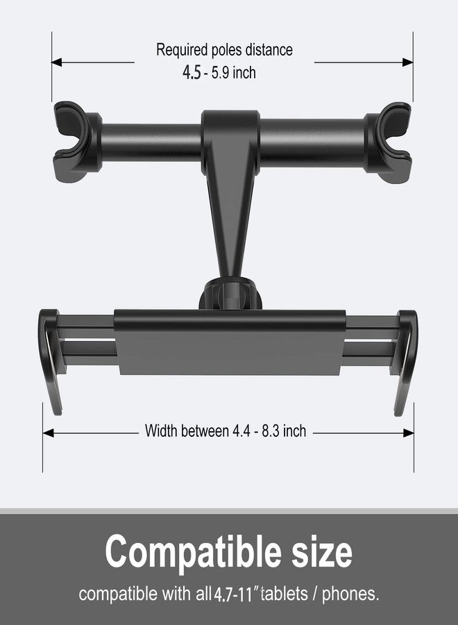 Uniwit Car Headrest Backseat Mount,Phone/Tablet Car Mount, Adjustable Devices Holder for 4-11 inch Tabltes/Phones, Compatible for iPhone 17 16 15 14 13 12 11 Pro Max, S22,S21, iPad Air,Tabs - Image 4