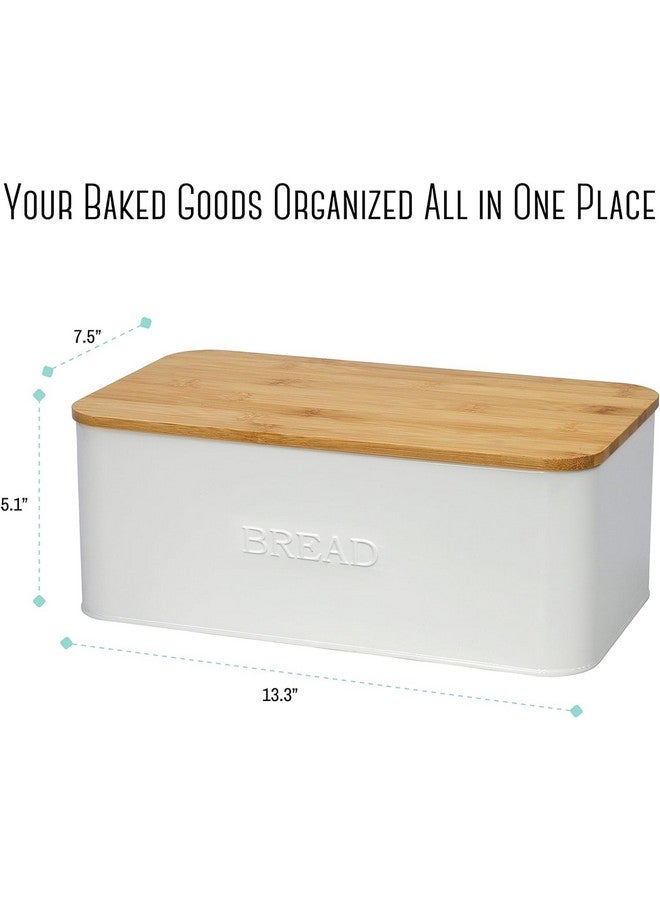 OUTSHINE White Bread Box for Kitchen Countertop, Bread Box with Cutting Board Lid, White Bread Box, Small Bread Box, Bread Bin, Bread Holder for Kitchen Counter - Image 4