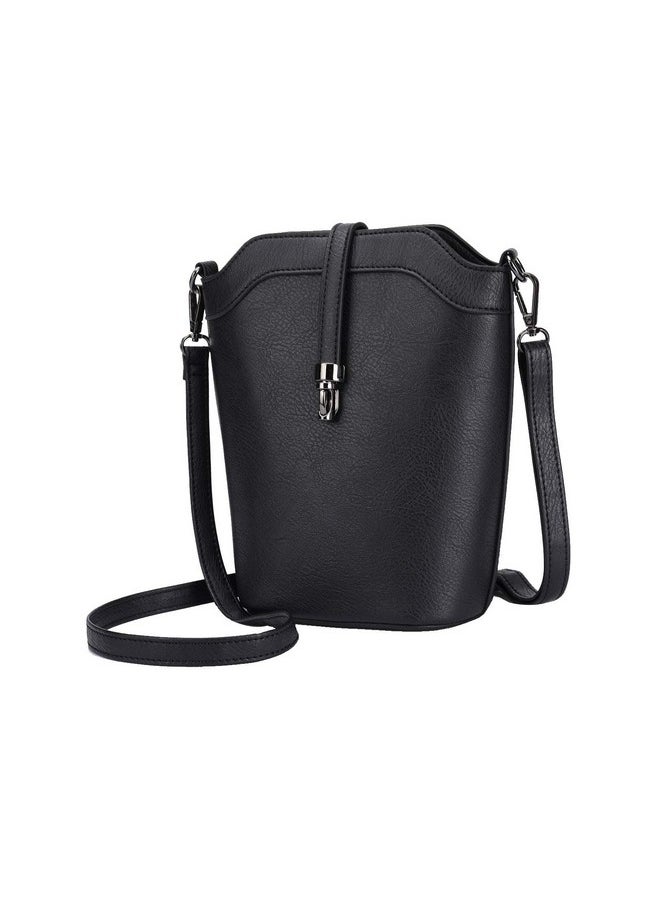 seOSTO - Crossbody Bags For Women Small Leather Bucket Crossbody Bag Womens Vegan Bag/Bucket Purses/Handbags/Shoulder Bags (Updateblack) - Image 1