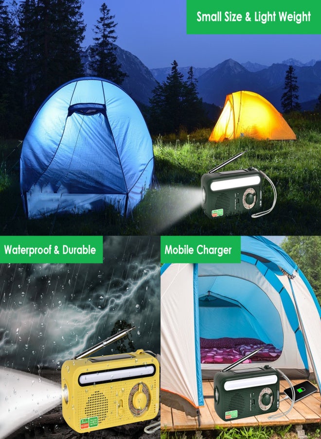 Hand Crank Solar Emergency Radio Outdoor Camping Portable USB Rechargeable FM/AM/SW SOS Alarm Radio with Flashlight & Reading Light - Image 5