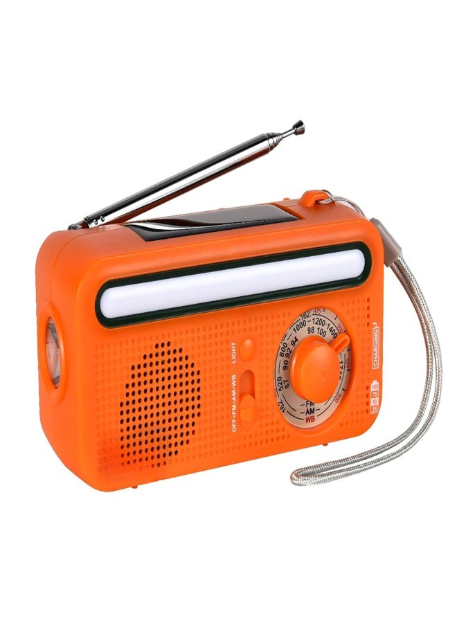 Hand Crank Solar Emergency Radio Outdoor Camping Portable USB Rechargeable FM/AM/SW SOS Alarm Radio with Flashlight & Reading Light - Image 1