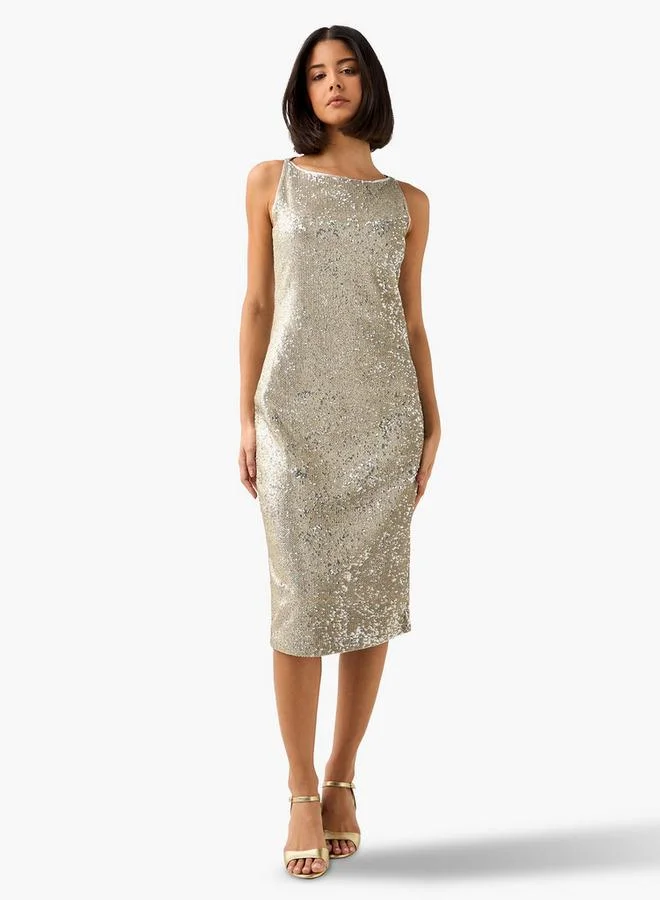 Iconic Iconic Bodycon Women Dress with Sequin Embellishments