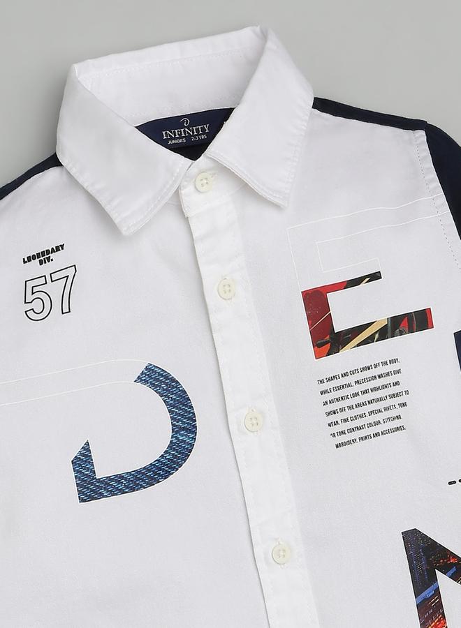 Infinity Kids White Printed Long Sleeve Shirt - Image 3
