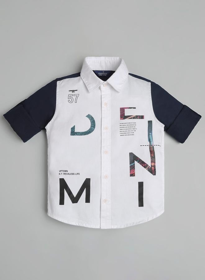 Infinity Kids White Printed Long Sleeve Shirt - Image 2