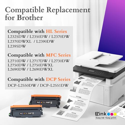 E-Z Ink TN760 Toner for Brother Printer Compatible for Brother TN-760 TN730 TN-730 Toner Cartridges to Use with MFC-L2710DW MFC-L2750DW HL-L2350DW HL-L2370DW HL-L2395DW L2390DW DCP-L2550DW (2 Black) - Image 2