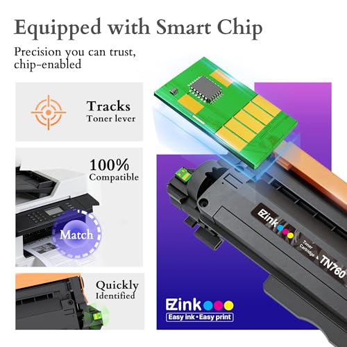 E-Z Ink TN760 Toner for Brother Printer Compatible for Brother TN-760 TN730 TN-730 Toner Cartridges to Use with MFC-L2710DW MFC-L2750DW HL-L2350DW HL-L2370DW HL-L2395DW L2390DW DCP-L2550DW (2 Black) - Image 4