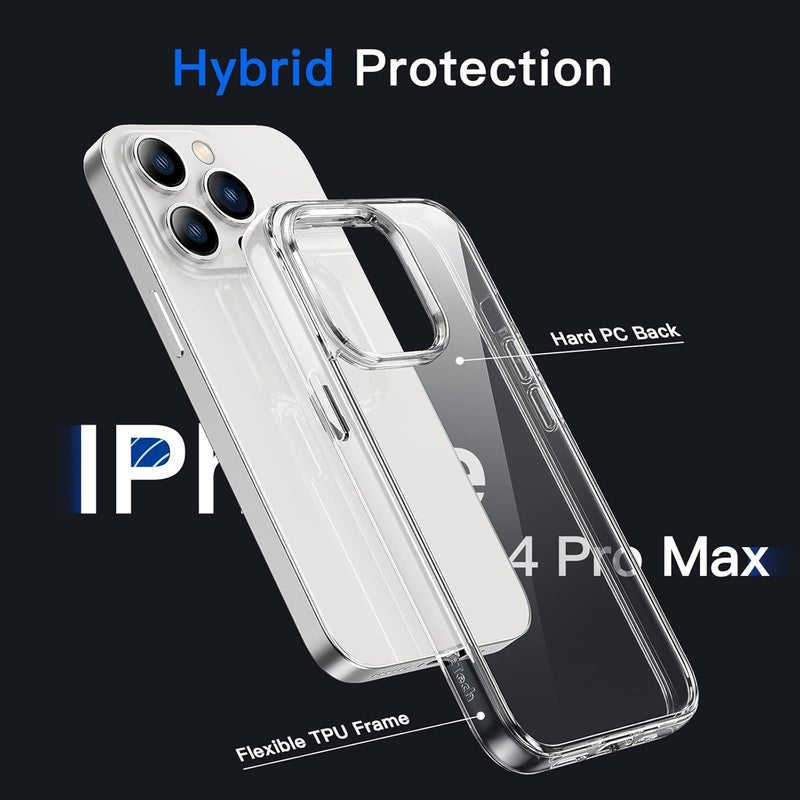 Jetech Case For Iphone 14 Pro Max 6.7-Inch, Shockproof Phone Bumper Cover, Anti-Scratch Clear Back Clear - Image 3