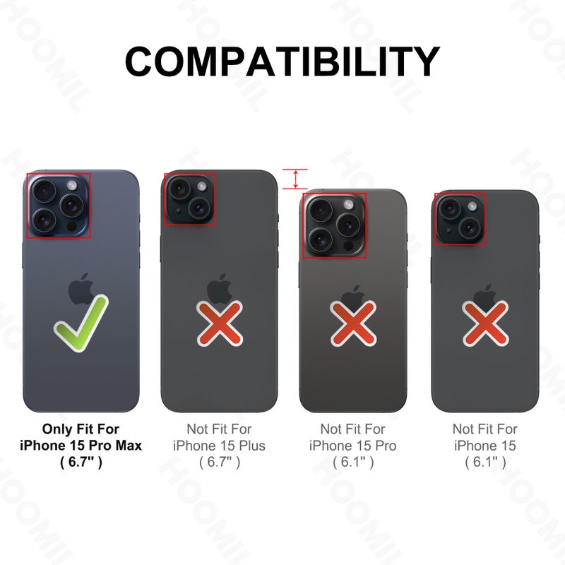 HOOMIL Case for iPhone 15 Pro Max 6.7-Inch, Anti-Yellowing, Drop Protection, Anti-Scratch Transparent Hard Back Phone Cover - Crystal Clear - Image 2