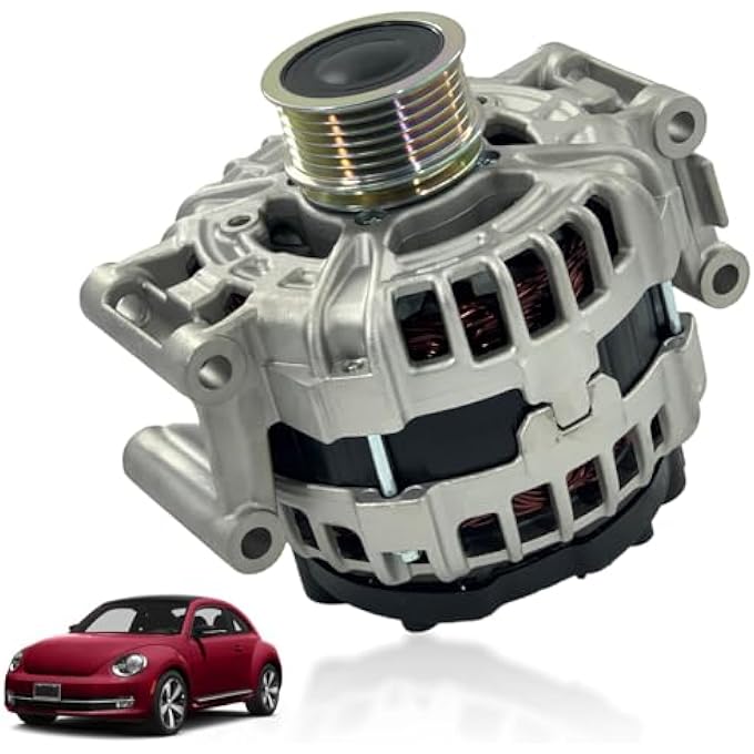 Minjiang 12V 140A Alternator Compatible with Volkswagen Jetta/Beetle/Passat 1.8L/2.0L L4 2013 2014 2015 2016 2017, 6-Groove Clutch Pulley Clockwise, Replaces 06J903023T, 06K903023, 06K903023X - Image 1