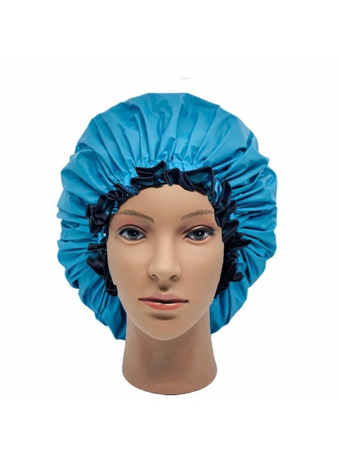 ELEBOX Premium Collection Super Jumbo Shower Cap for Braids Double-Layer Satin Waterproof Reusable Bonnet Sleep Cap - Image 5
