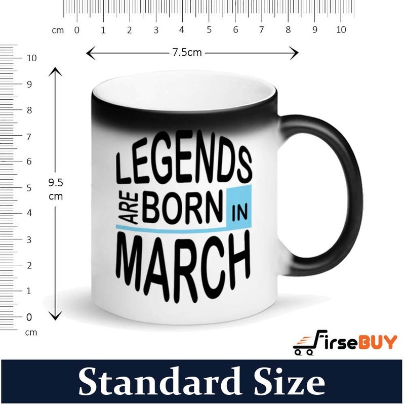 FirseBUY Legends are Born in March Magic Mug Birthday Gift for BoysMen White 11 Ounce - Image 4