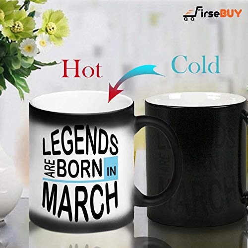FirseBUY Legends are Born in March Magic Mug Birthday Gift for BoysMen White 11 Ounce - Image 3