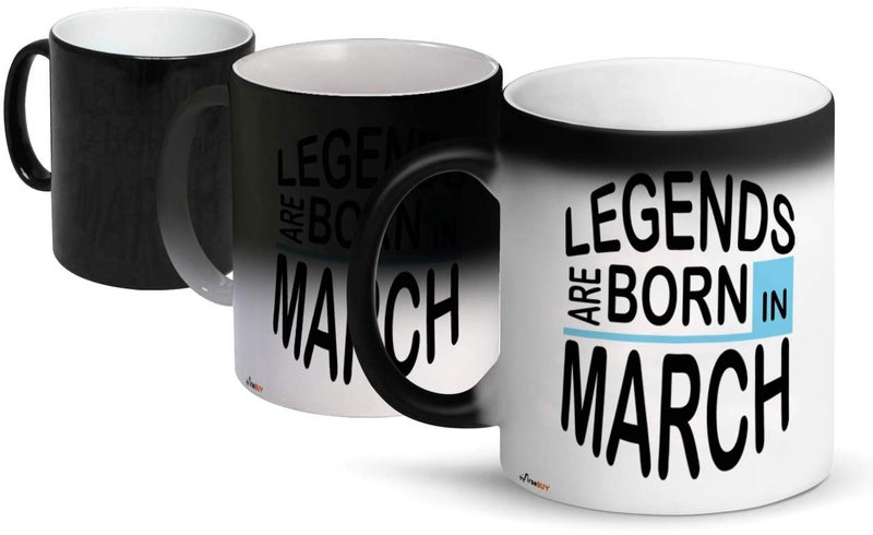 FirseBUY Legends are Born in March Magic Mug Birthday Gift for BoysMen White 11 Ounce - Image 1