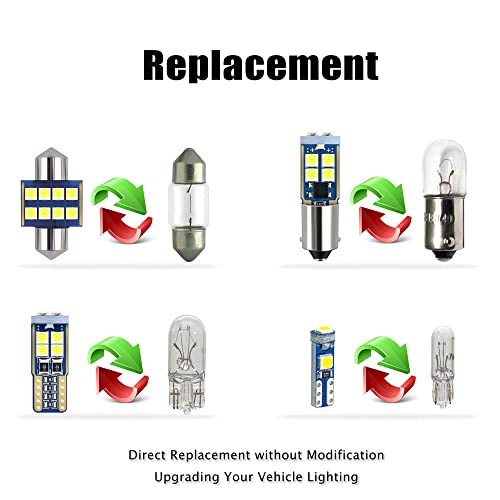 EBAIFUN 18-pc White LED Interior Light Kit Compatible with Lexus GX470 2003 2004 2005 2006 2007 2008 2009 Map Dome Trunk Cargo Courtesy Door License Plate Light Bulb Replacement Bright 6000K Package - Image 2