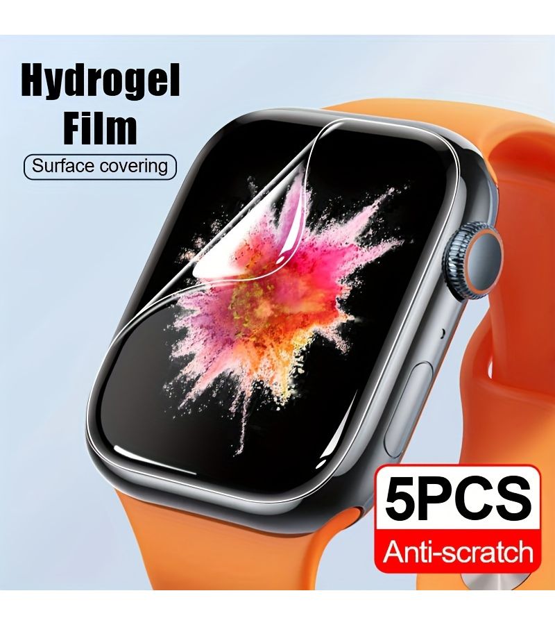 5 Pack Apple Watch Hydrogel Screen Protector 41mm For S9 S8 S7 Anti Scratch Self He - Image 1