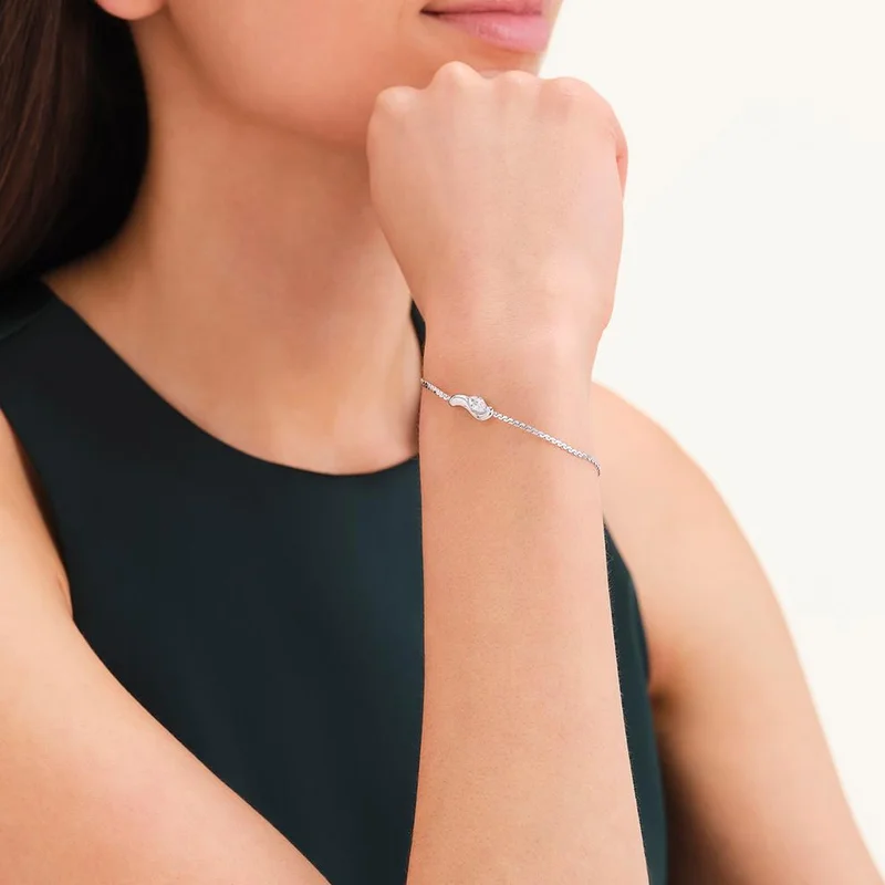 Rosefield  Rosefield Marquise Wave Soft Bracelet Silver - JBMWS-J1326 for Women | Best Price UAE