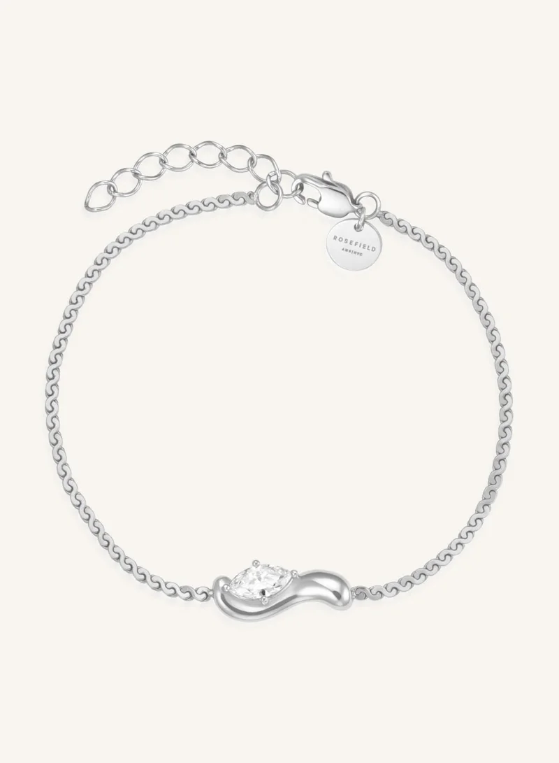 Rosefield  Marquise Wave Bracelet with Crystal, Silver Tone for Women | Best Price UAE