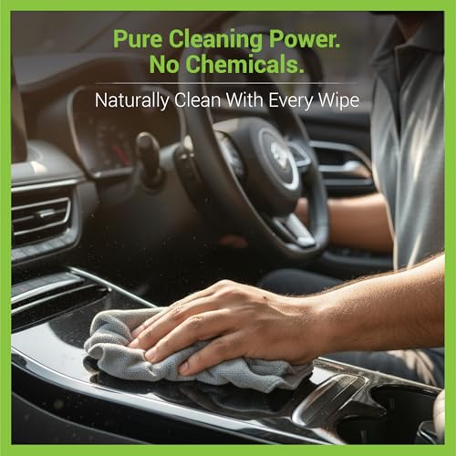 Dylect® 400 GSM Microfiber Cleaning Towels for Car, Bike & Home 40x40 cm, Super Absorbent, Quick Dry, Lint-Free, Scratch-Free Multipurpose Cloth for Washing, Dusting, Polishing, Pack of 4, Green/Grey - Image 5