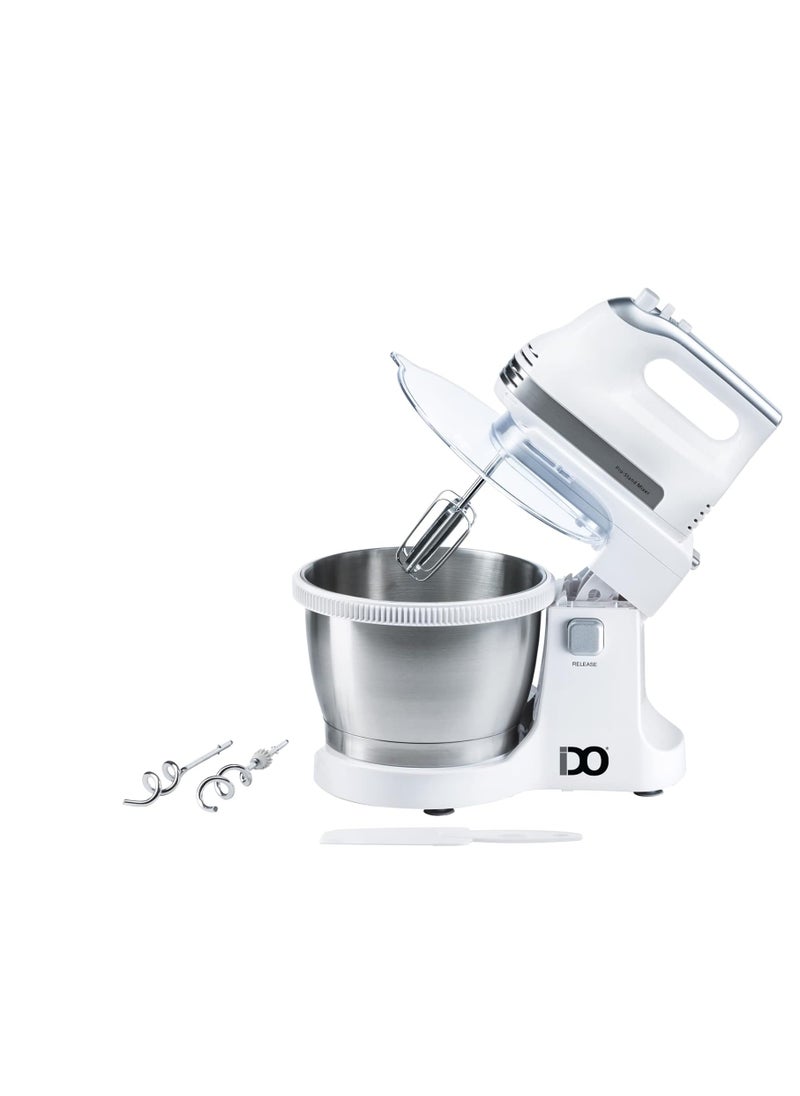 ايدو خلاط يدوي بالوعاء من ايدو 500 وات 5 سرعات لون ابيض سعة 3.5 لتر MB500-WH  - Image 1
