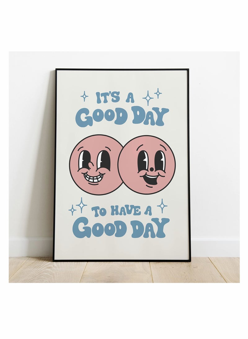 كاست ويف ملصق قديم ، KASTWAVE It's A Good Day Retro Happy Face Wall Art ، ملصق جمالي في الستينيات والسبعينيات من القرن الماضي ، ملصق جداري إيجابي ، ديكور غرفة لطيف ، ديكور حائط رائع ، ديكور حائط عصري للمراهقين - Image 2
