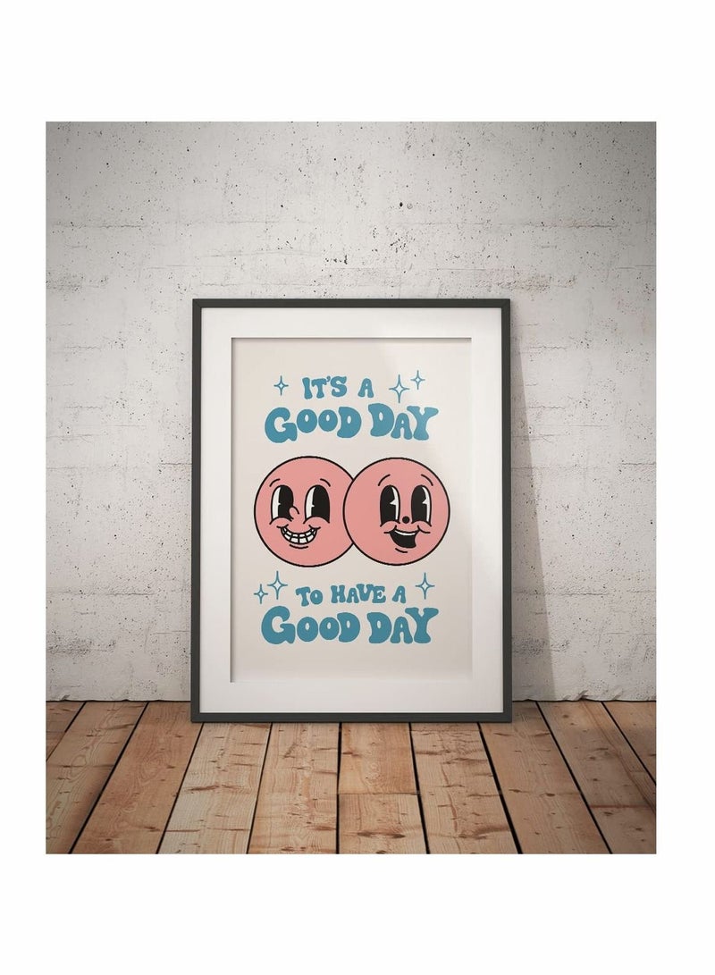 كاست ويف ملصق قديم ، KASTWAVE It's A Good Day Retro Happy Face Wall Art ، ملصق جمالي في الستينيات والسبعينيات من القرن الماضي ، ملصق جداري إيجابي ، ديكور غرفة لطيف ، ديكور حائط رائع ، ديكور حائط عصري للمراهقين - Image 3