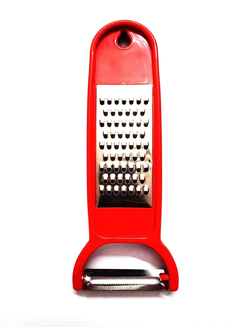 Ivaan 3 in 1 Multi-Functional Fruit Slicer Shredder Cutter Grater & Peeler Ginger Garlic Chopper Kitchen Tools Plastic Stainless Steel (Random Color) - Image 3