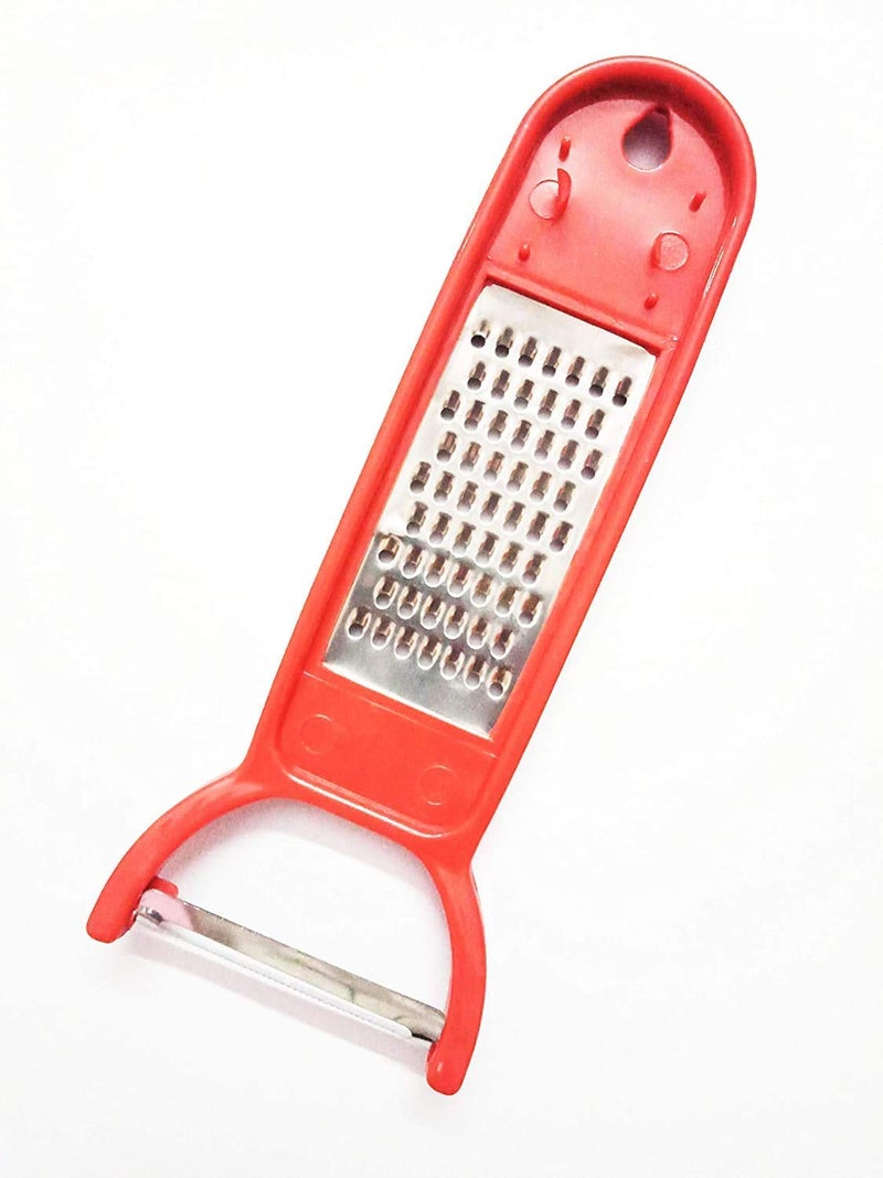Ivaan 3 in 1 Multi-Functional Fruit Slicer Shredder Cutter Grater & Peeler Ginger Garlic Chopper Kitchen Tools Plastic Stainless Steel (Random Color) - Image 1