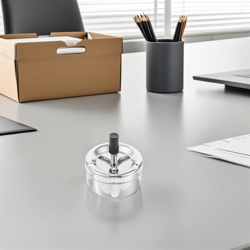 2pcs Metal Push-down Rotating Ashtray with Lid, Windproof Outdoor and Indoor Decorative Cigarette Ash Trays for Home, Office, and Travel Use - Image 5