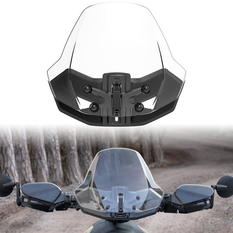 SAUTVS Front Windshield for CanAm Ryker Adjustable Front Translucent Clear Hard Coated Wind shield for Can Am Ryker 600 900 Sport  Rally Edition All Models Accessories 1PC Replace 219401032