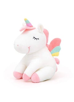 Lazada Unicorn Stuffed Animal Plush Toys Girls Gifts With Rainbow Wings White 12 Inches…  - Image 1