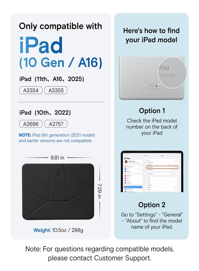 MOFT Dynamic Folio Case for iPad (A16) 11th Generation 11 Inch 2025/ iPad 10th Generation 10.9 Inch 2022 Case, Magnetic Stand Case with 20+ Viewing Angles, Jet Black - Image 2