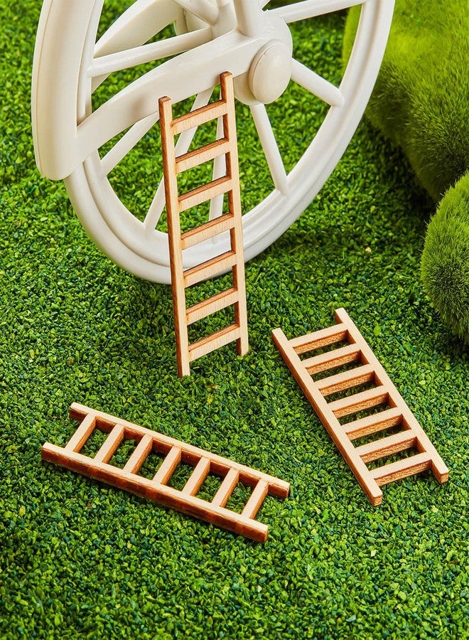 Skylety 20 Pcs Mini Wooden Step Ladder Furniture Miniature Garden Ladder Dollhouse Ornament DIY Craft Accessory for Landscape Decor - Image 3