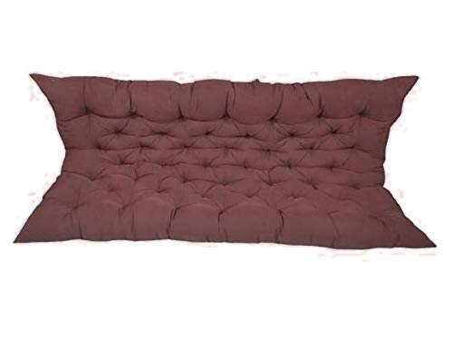 ATOOTFUSION ATOOTFUSION 2 Seater Garden Bench Cotton Padded Low Back Cushion Brown150 x 98 x 8 cm 