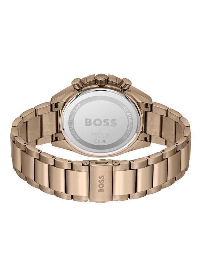 HUGO BOSS - Men Chronograph Round Shape Gold Wrist Watch 44 mm - Image 1
