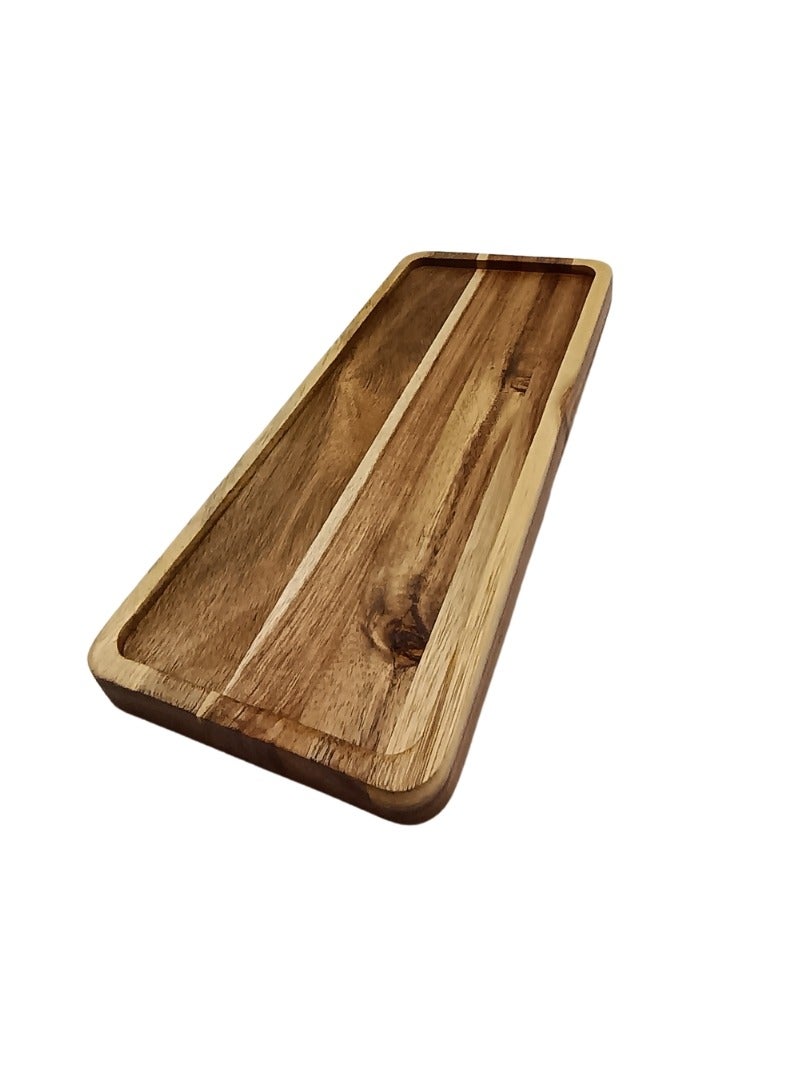 صينية تقديم مستطيلة من خشب البلوط 30*13 سم لتقديم المشروبات والطعام على البار، غرفة المعيشة، المنزل، طاولة الطعام - Image 2