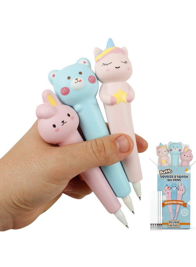 BUNMO Kawaii Pens Squishies 3Pk ; Hours Of Creative Fun ; Cute Squishy Pens ; Great For Stress Relief ; Tween Girls Toys ; Fun Kids Stationary - Image 2