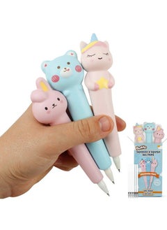 BUNMO Kawaii Pens Squishies 3Pk ; Hours Of Creative Fun ; Cute Squishy Pens ; Great For Stress Relief ; Tween Girls Toys ; Fun Kids Stationary  - Image 1