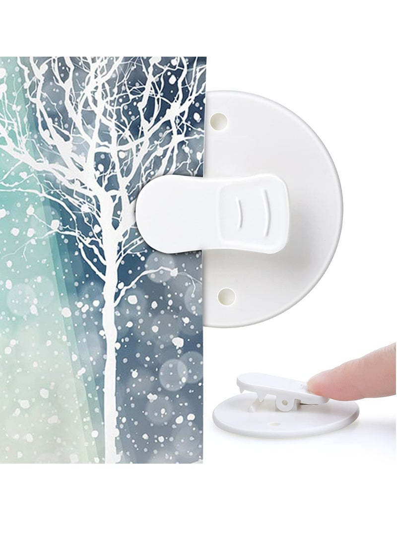 Generic 10 Pack Shower Curtain Clips, Self Adhesive Shower Curtain Clips, Self Adhesive Shower Curtain Weight Clip, for Shower Hanging Camper Home Decoration Indoor and Outdoor  - Image 5
