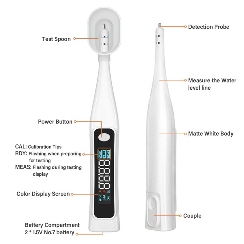 Portable Salt Tester IP66 Waterproof Probe Accurate 3-Second Readings Salt Concentration Meter - Temperature Sensitivity Up To 99°C Digital LCD Display Kitchen Salt Meter for Home Kitchen Food Prepara - Image 4
