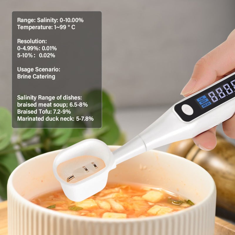 Portable Salt Tester IP66 Waterproof Probe Accurate 3-Second Readings Salt Concentration Meter - Temperature Sensitivity Up To 99°C Digital LCD Display Kitchen Salt Meter for Home Kitchen Food Prepara - Image 3