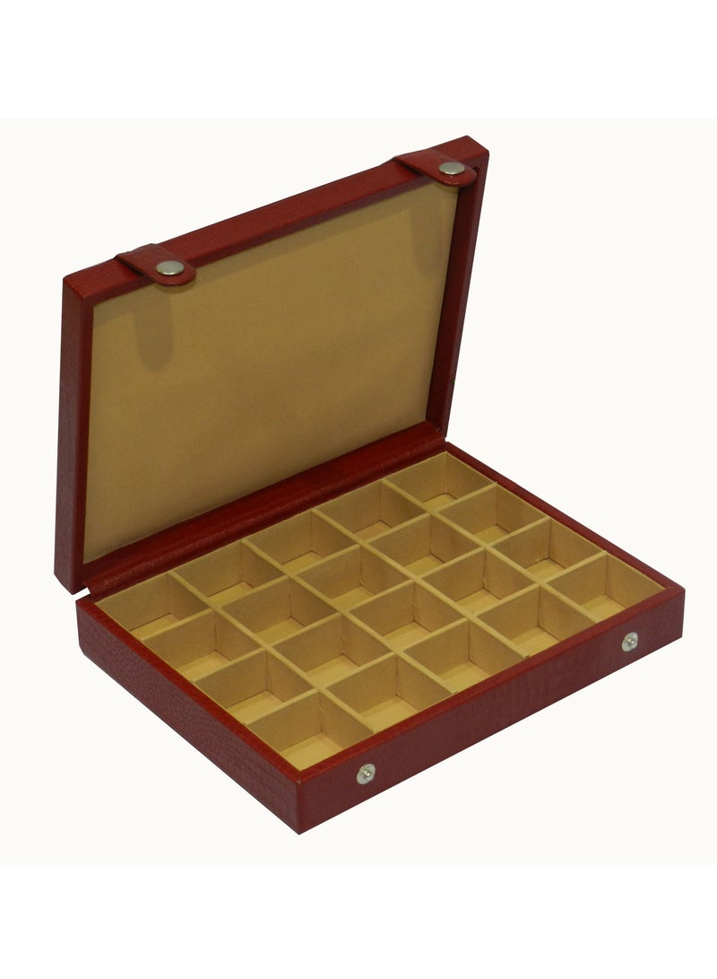 LAVERI LEATHER Laveri Cufflink Storage Display Box with Ring Holder Showcase for Store Display, Jewelry Show & Home ~ Jewelry Tray Organizer  - Image 4