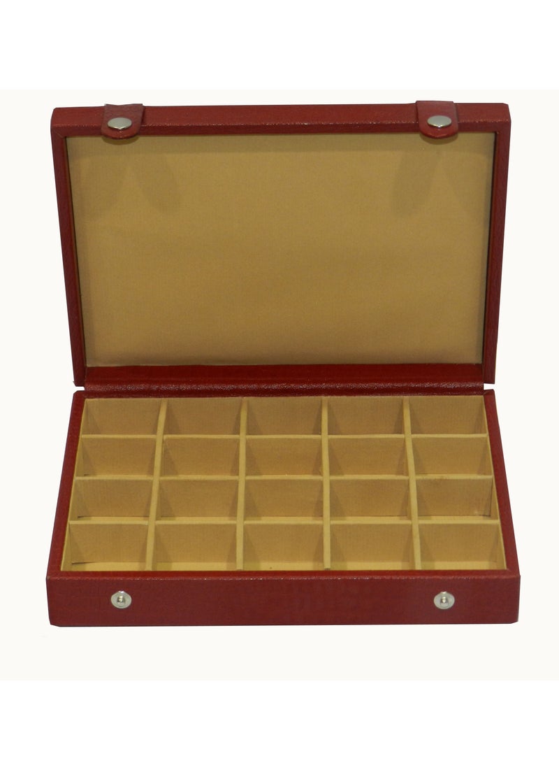 LAVERI LEATHER Laveri Cufflink Storage Display Box with Ring Holder Showcase for Store Display, Jewelry Show & Home ~ Jewelry Tray Organizer  - Image 1