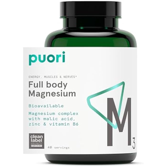 Puori Magnesium Complex Supplement - High Absorption Magnesium Taurinate & Gluconate, Zinc, Vitamin B6 & Malic Acid for Sleep Support, Immune & Bone Health & Muscle Recovery - 120 Vegan Capsules - Image 1