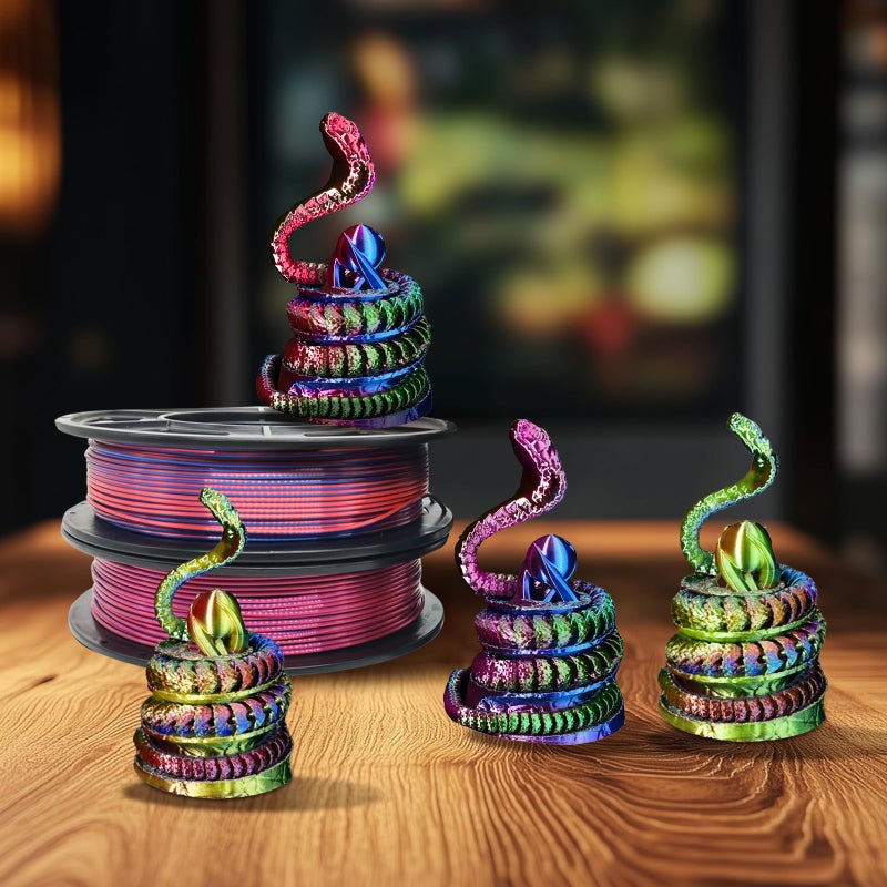 YOUSU 3D Printer Filament Tri Color Silk PLA Filament 1.75mm, 3D Printing Filament Bundle,Multicolor Filament Like Rainbow PLA, 250g X 4 Pack. - Image 4