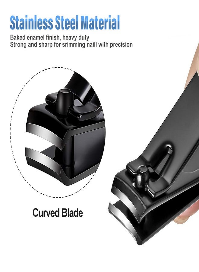 AVERZELLA 20-Pack Fingernail Nail Clippers Bulk, Finger Nail Clipper Non Slip Curved Edge Toe Nail Clippers for Thick Nails, Flat Fingernail Clippers Bulk for Women Men Seniors Homeless (Black) - Image 2
